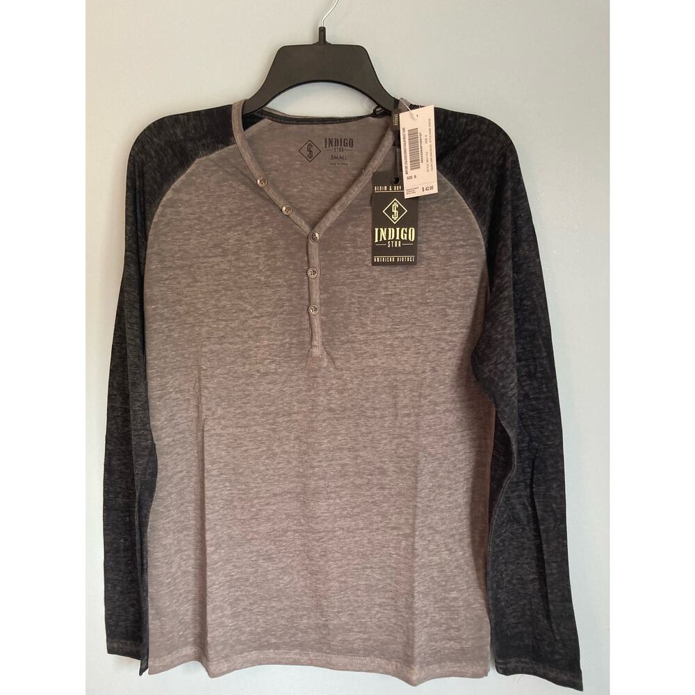 Indigo Star Mens Shirt Small Gray